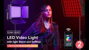 GVM RGB LED Video Light with Bluetooth Control, 360° Full Color