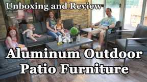 ✅ Amazon Outdoor Patio Furniture - Unboxing/Review - Aecojoy Aluminum Weatherproof 9 Seat Set