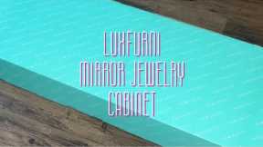 LUXFURNI Luxury Jewelry Cabinet | Wall or Door Hanging | LED Lights | Lockable Jewelry Organizer