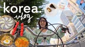 Korea vlog: what I eat, exploring Seoul, trendy cafes, shopping, sunset biking, girls night