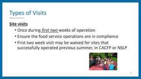 Summer Food Service Program Training for Monitors