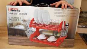 Dish Drainer 😜 Home Basics 2 TIER RED RACK PRODUCT REVIEW - UNBOXING & ASSEMBLY👈