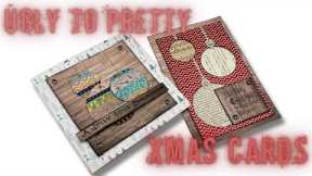 BEGINNER FRIENDLY TUTORIAL _ USING UGLY SUPPLIES  TO MAKE PRETTY CHRISTMAS CARDS_