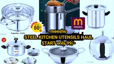 Meesho*Random steel Utensils Haul | Meesho Steel Bartan Haul | Affordable Kitchen products #Meesho