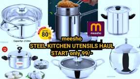 Meesho*Random steel Utensils Haul | Meesho Steel Bartan Haul | Affordable Kitchen products #Meesho