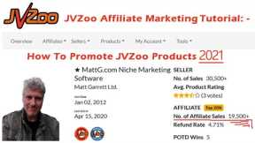 JVZoo Affiliate Marketing Tutorial: How To Promote JVZoo Products 2021