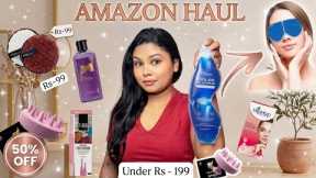 Amazon haul 🚨 Under Rs - 199 | Makeup, Skincare, Haircare | #amazonhaul 