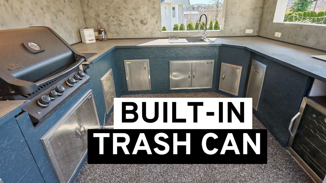 Built In Trash Can for Outdoor Kitchen – Clean and Practical Solution